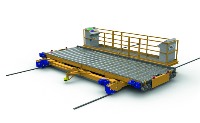 TRANSFER VEHICLES (TV) - Transfer Vehicles for automatically receiving, holding and transferring ULD’s in a single level storage deck system.  TRANSFER VEHICLES (TV) - Transfer Vehicles for automatically receiving, holding and transferring ULD’s in a single level storage deck system.