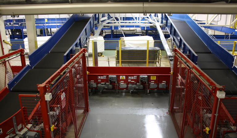 Airport baggage handling transport system