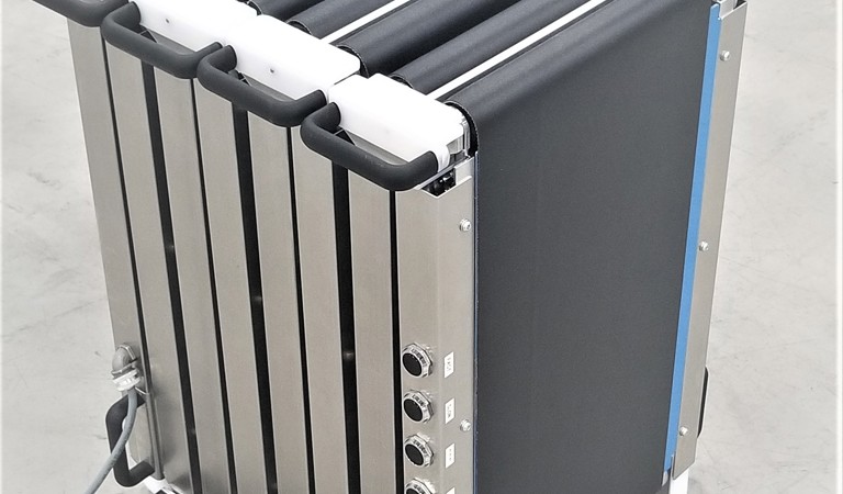 TISABAS™ compact motorized folding conveyor system